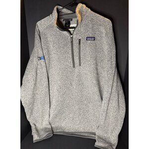 Patagonia Better Sweater Mens 2XL Gray 1/4 Zip Knit Pullover Embroidered
